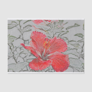 Papier de soie de soie Rouge-Orange de ketmie