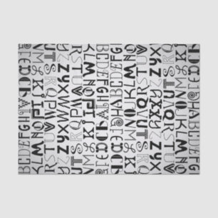 Papier de soie de soie unisexe de typographie