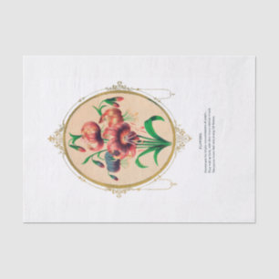 Papier de soie de soie victorien d'emblème de