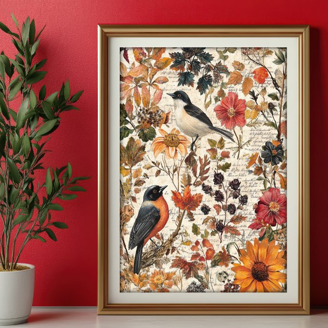 Papier de soie découpage automne fleurs sauvages V (Créateur téléchargé)