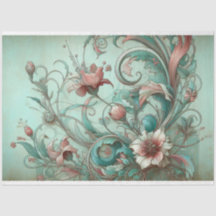 Papier de soie découpé floral Art Nouveau