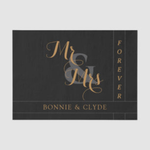 Papier de soie élégant pour mariage M. & Mme Forev