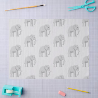 Papier de soie fantaisie Bébé éléphant et Lac