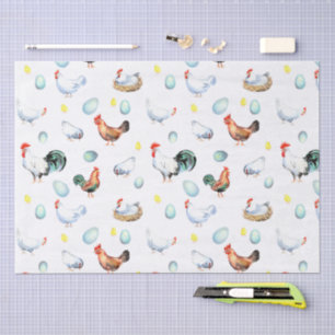 Papier de soie Ferme de la famille Poule