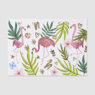 Papier de soie flamant girly glitter boho découpag