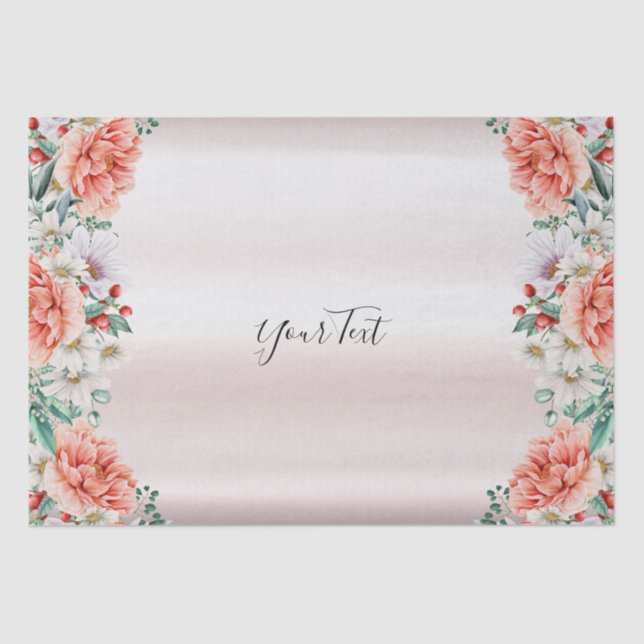 Papier de soie fleur de pivoine aquarelle (Recto)