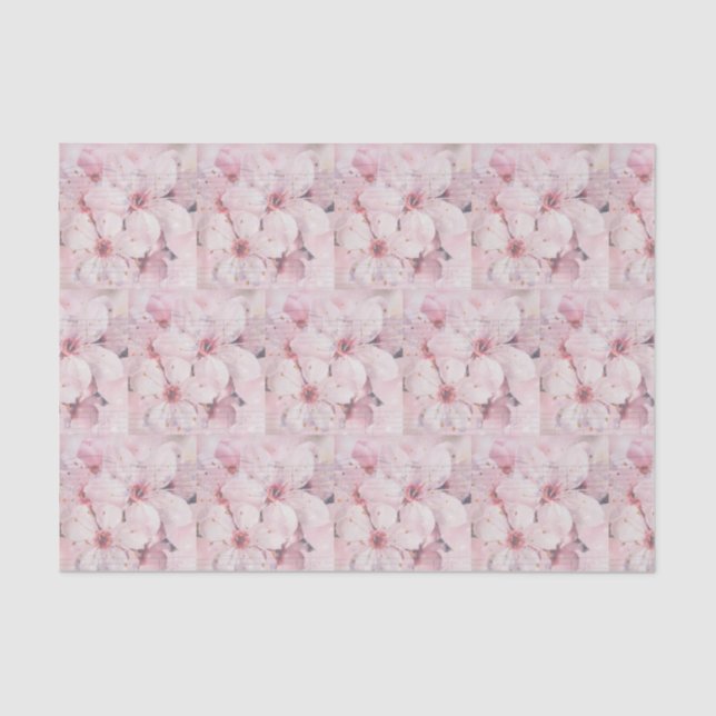 Papier de soie Fleurs de cerisier et notes de musi (Recto)