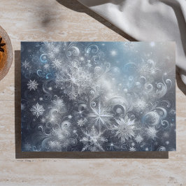 Papier de soie flocon de neige argent et bleu