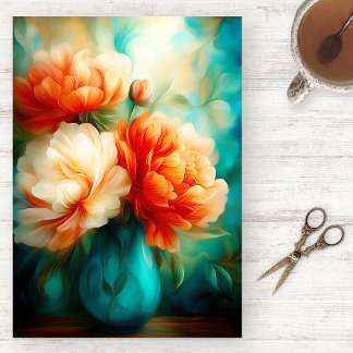 Papier de soie floral aquarelle doux