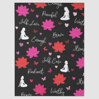 Papier de soie floral d'amour de soi