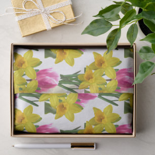 Papier de soie floral de printemps jonquilles et t