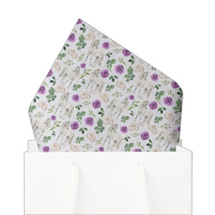 Papier de soie floral pourthèque rustique violet