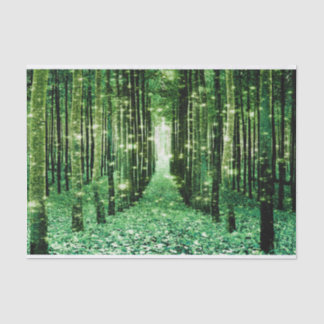 Papier de soie Forêt Magique Verte Mystère