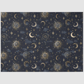 Papier de soie Lunes et Étoiles Célestes