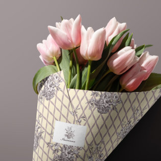 Papier de soie panier floral crème