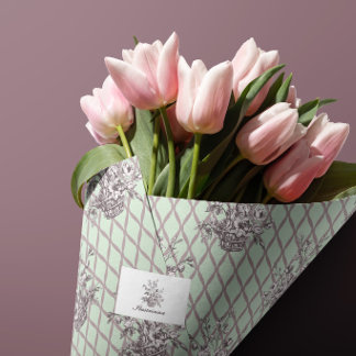 Papier de soie panier floral menthe