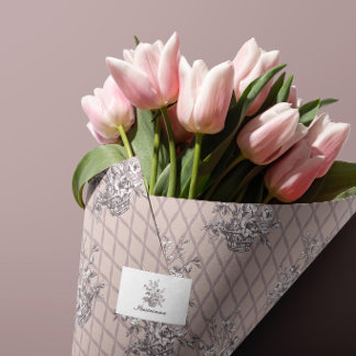 Papier de soie panier floral rose