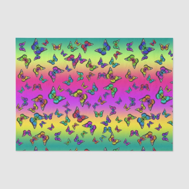 Papier de soie papillon coloré (Recto)