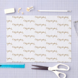 Papier de soie personnalisé avec nom cadeau
