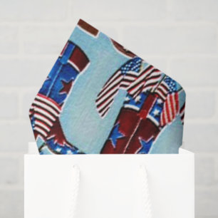 Papier de soie pour bottes de cowboy patriotiques