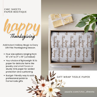 Papier de soie pour emballage de cadeau de Thanksg