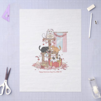 Papier de soie pour la Saint-Valentin Meow de cha