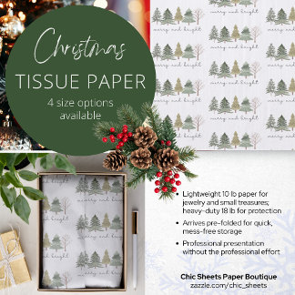Papier de soie pour sapin de Noël Merry & Bright D