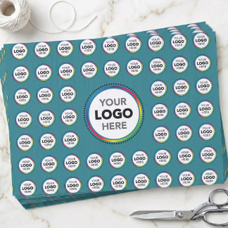 Papier de soie sarcelle Logo personnalisé - Fourni