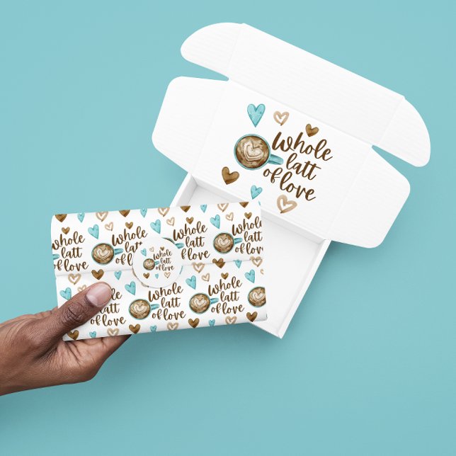 Papier de soie tout un amour de latté  (Celebrate a latte lover with this, "Whole latt of love" tissue paper! Matching collection available!)