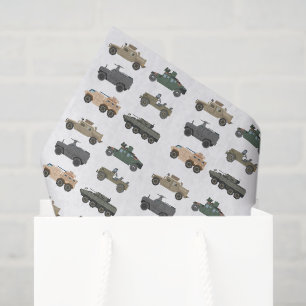 Papier de soie Véhicules Militaires, Découpage de