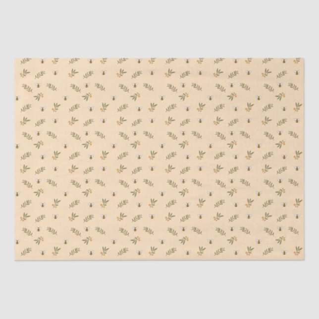 Papier de soie vert miel pastel aux amandes (Recto)