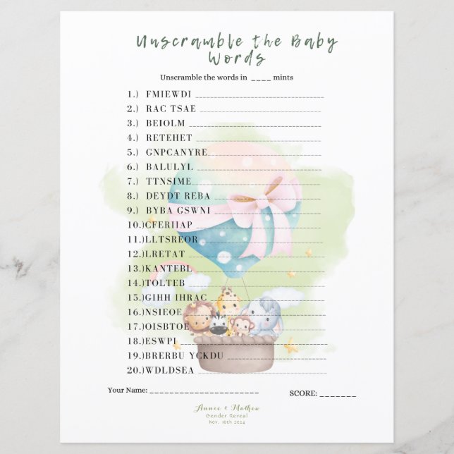Papier "Débrouiller la Parole du bébé" dans Sage Animal n (Devant)