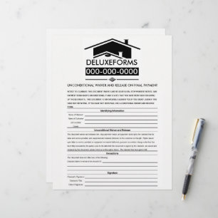 Papier Décharge et renonciation irrévocable sur le toit n
