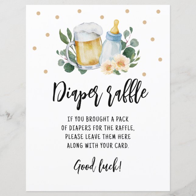 Papier Déchet Raffle signe Jeu Baby Is Brewing Greenery (Devant)