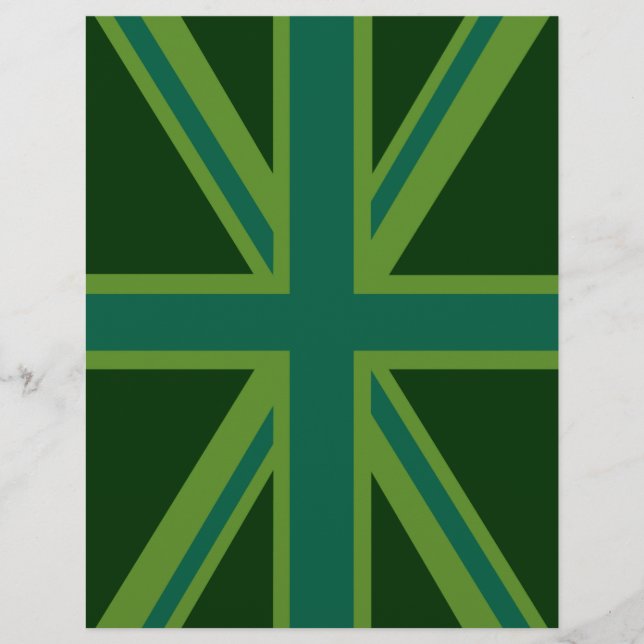 Papier Décor turquoise vert Royaume-Uni Union Jack (Devant)