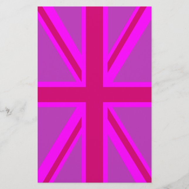 Papier Décor Union Jack Fuchsia rose chaud (Devant)