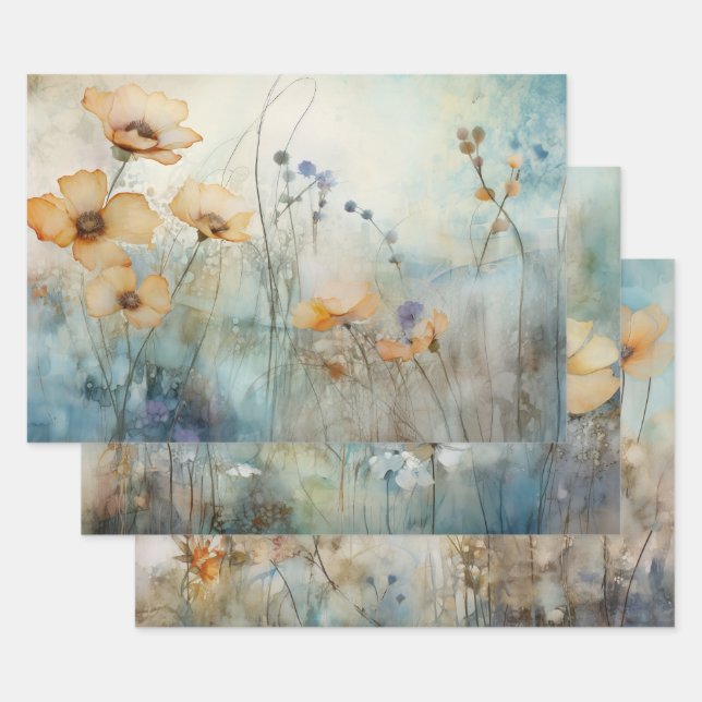 PAPIER DÉCORATIF MEADOW FLEUR SAUVAGE DÉCOUPAGE (Lot)