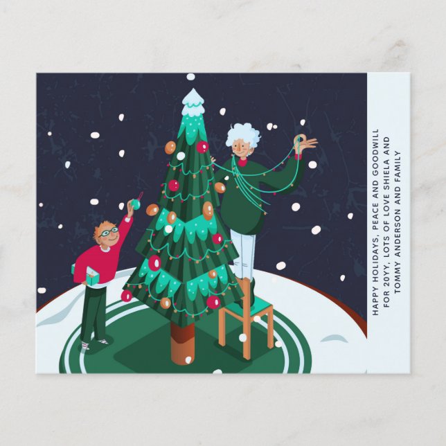 Papier Décoration de l'arbre de Noël de Grand-mère Grands (Devant)