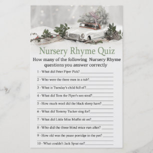 Papier décoration de noël voiture Nursery Rhyme Quiz baby