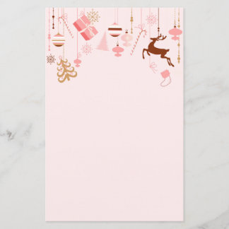 Papier Décorations de Noël modernes En-tête rose