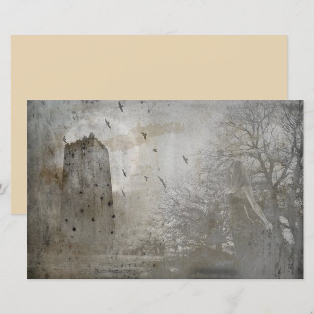 papier découpage vintage vieux château (Devant / Derrière)