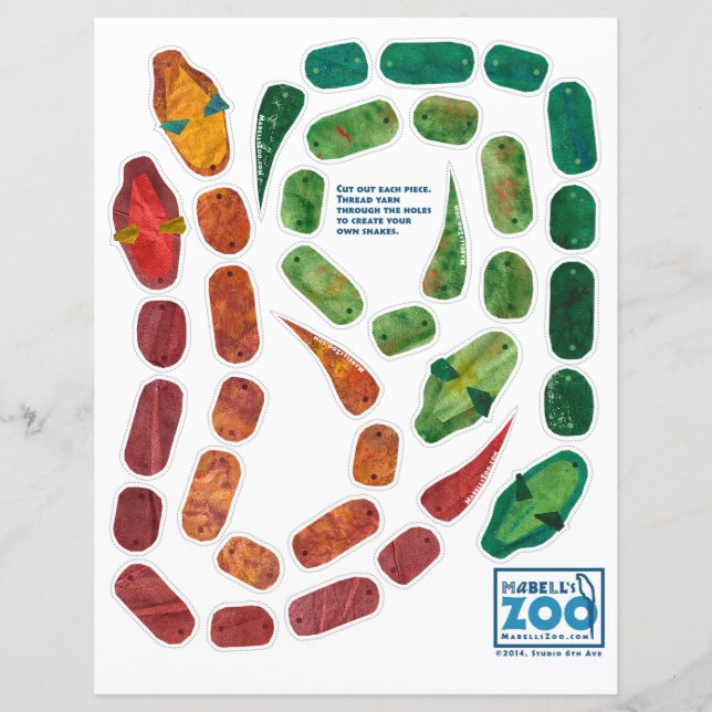 Papier Découpe de serpent au zoo de Mabell (Devant)