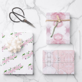 Papier d'écouvillonnage rose floral Feuille plate 