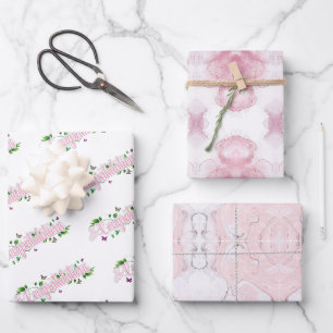 Papier d'écouvillonnage rose floral Feuille plate 