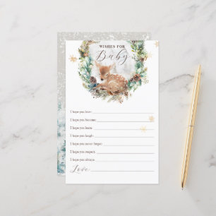 Papier Deer Winter Woodland Wis Baby shower Game