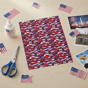 Papier Déguisement camouflage rouge blanc et bleu