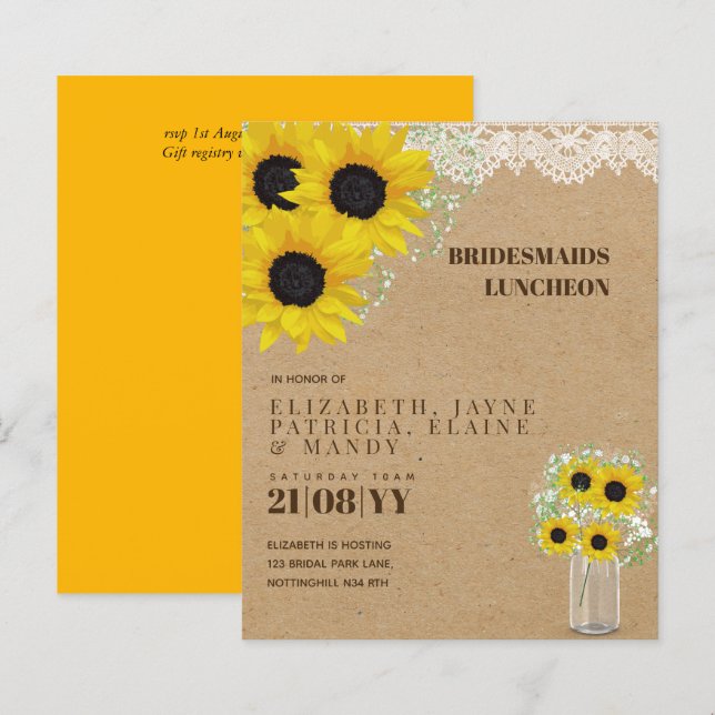 Papier Déjeuner-brunch Brunch Déjeuner Floral (Devant / Derrière)