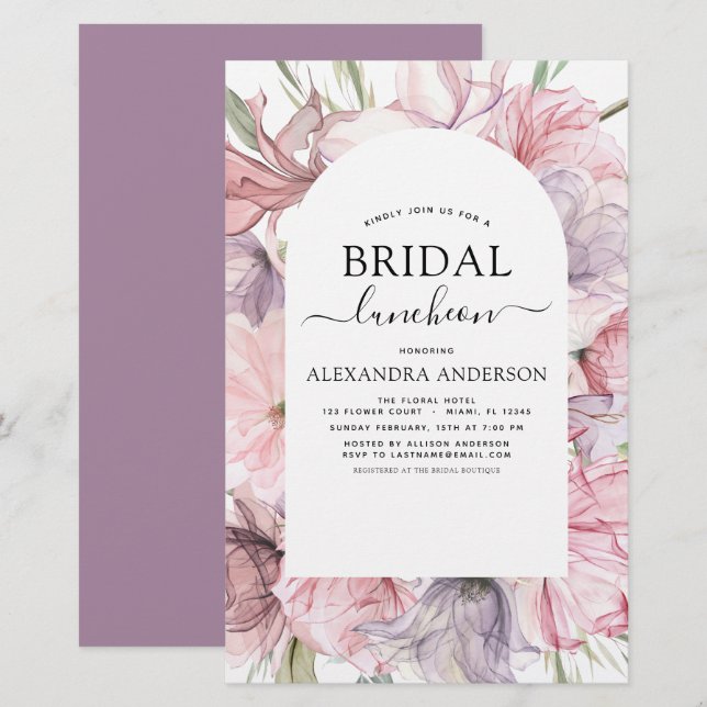 Papier Déjeuner de Fête des mariées de Boho Dusty Purple  (Devant / Derrière)