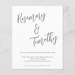 Papier Déjeuner de Mariage de script informel Budget