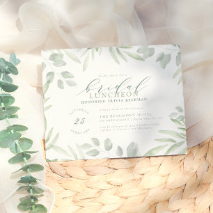 Papier Déjeuner nuptial de l'Eucalyptus à aquarelle budgé